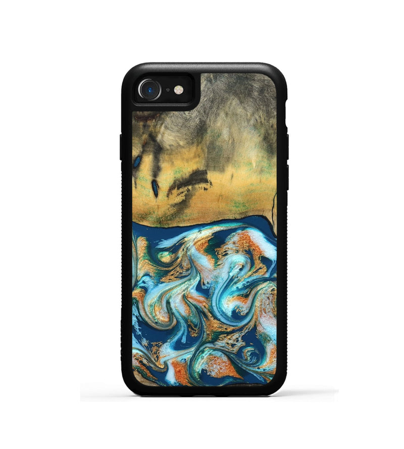 iPhone SE Wood Phone Case - Walton (Teal & Gold, 828333)