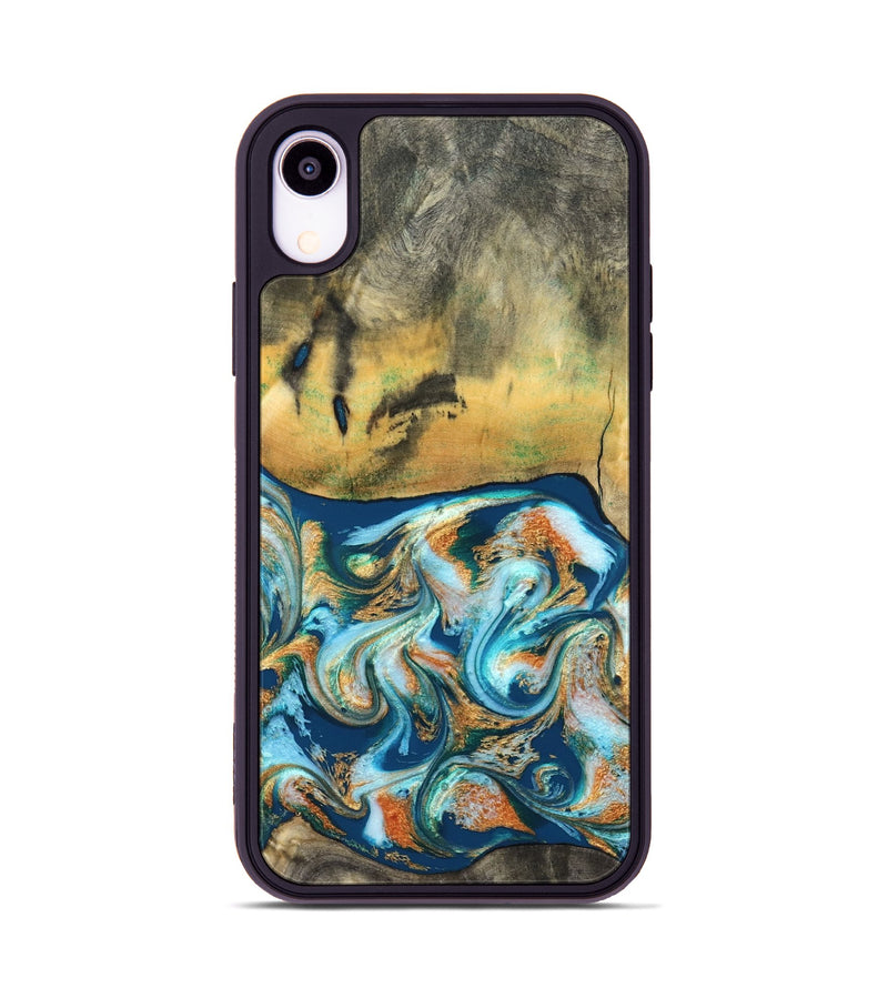 iPhone Xr Wood Phone Case - Walton (Teal & Gold, 828333)