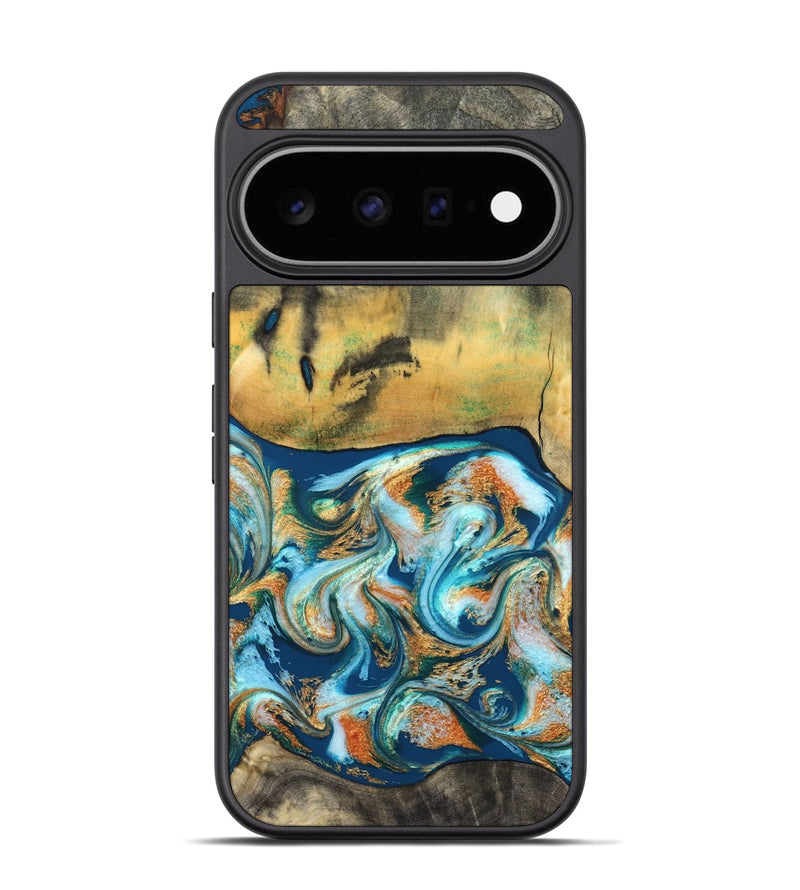Pixel 11 Pro Wood Phone Case - Walton (Teal & Gold, 828333)