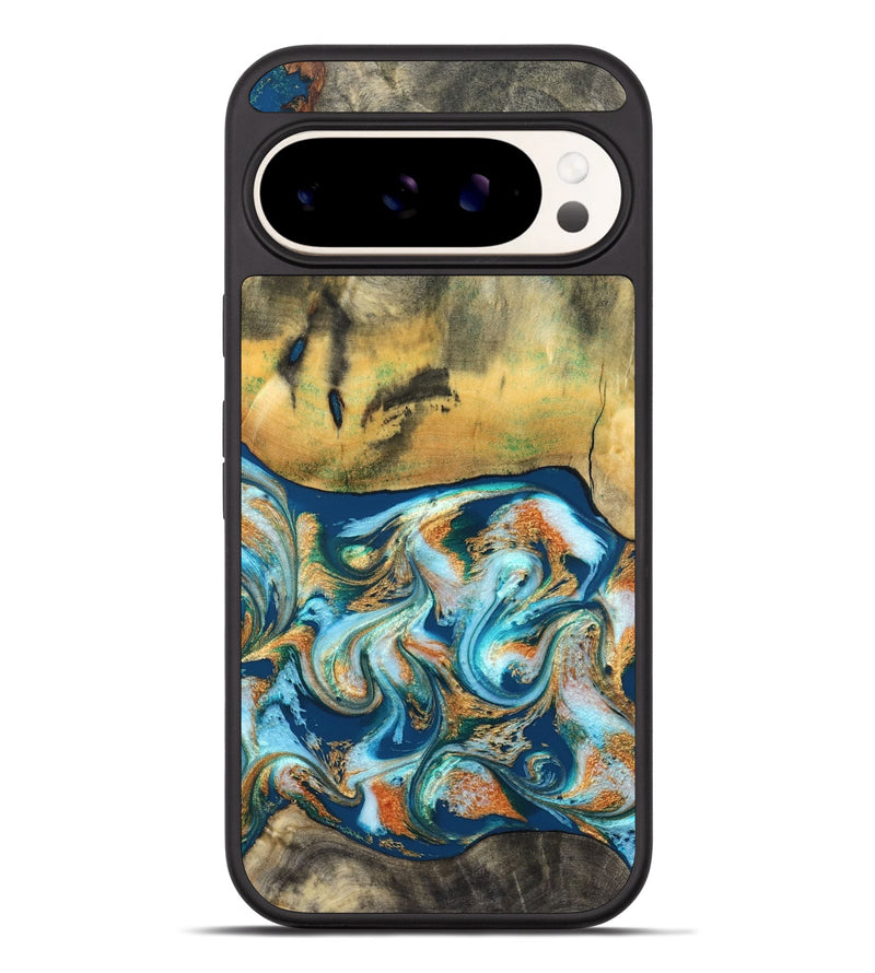 Pixel 9 Pro XL Wood Phone Case - Walton (Teal & Gold, 828333)