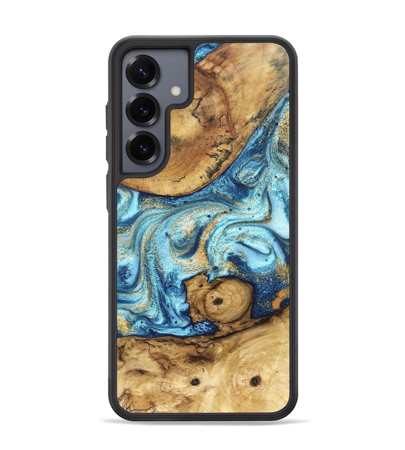 Galaxy S25 Plus Wood Phone Case - Starla (Teal & Gold, 828334)