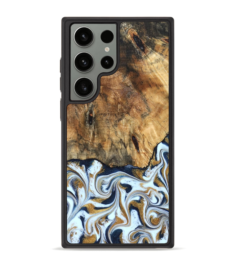 Galaxy S23 Ultra Wood Phone Case - Marci (Teal & Gold, 828336)