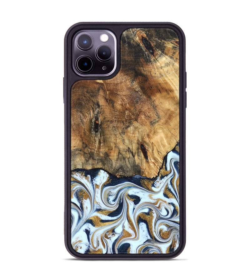 iPhone 11 Pro Max Wood Phone Case - Marci (Teal & Gold, 828336)