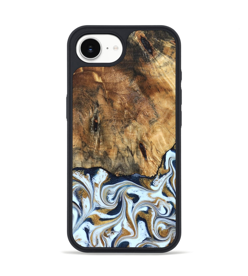 iPhone 16e Wood Phone Case - Marci (Teal & Gold, 828336)