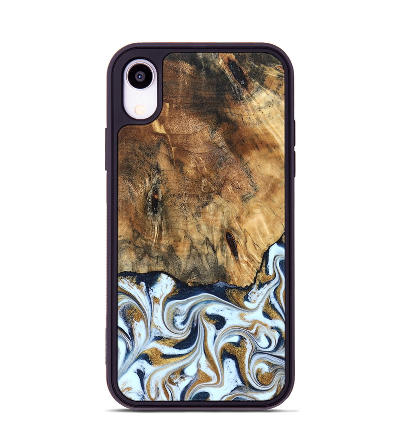 iPhone Xr Wood Phone Case - Marci (Teal & Gold, 828336)
