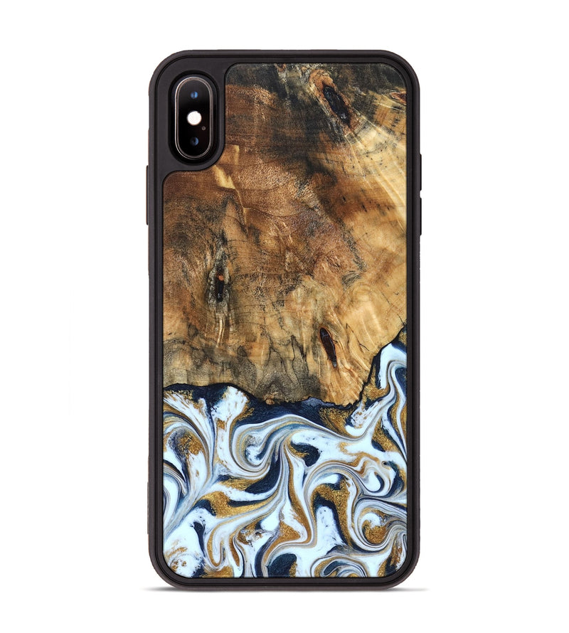 iPhone Xs Max Wood Phone Case - Marci (Teal & Gold, 828336)
