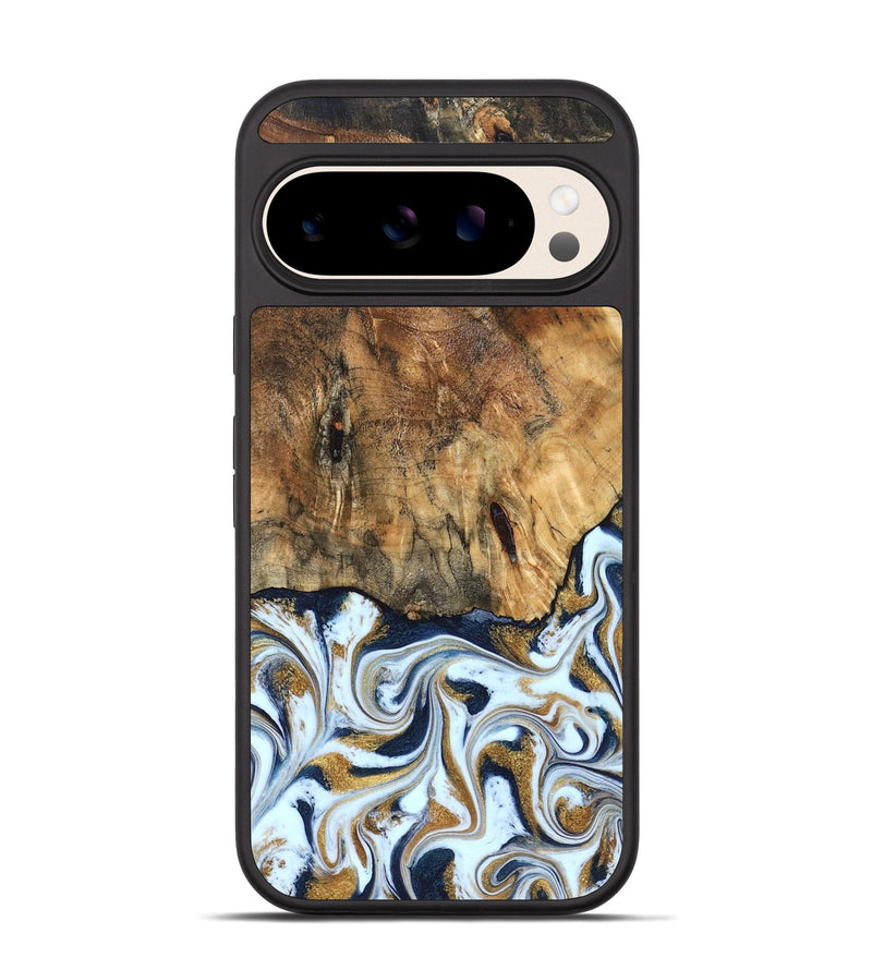 Pixel 10 Wood Phone Case - Marci (Teal & Gold, 828336)