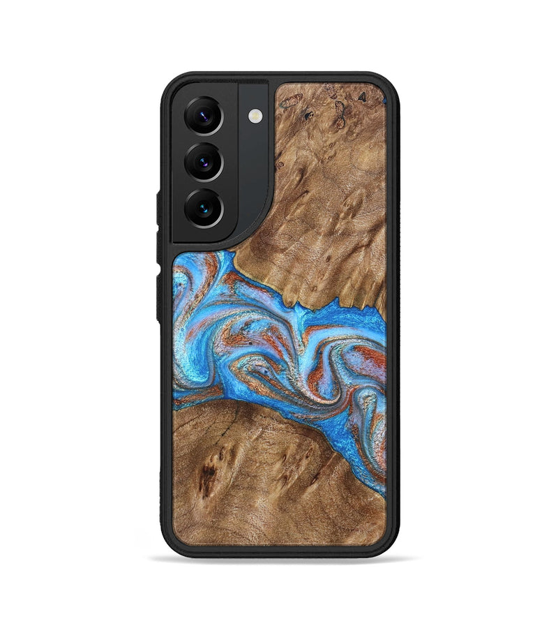Galaxy S22 Wood Phone Case - Larry (Teal & Gold, 828339)