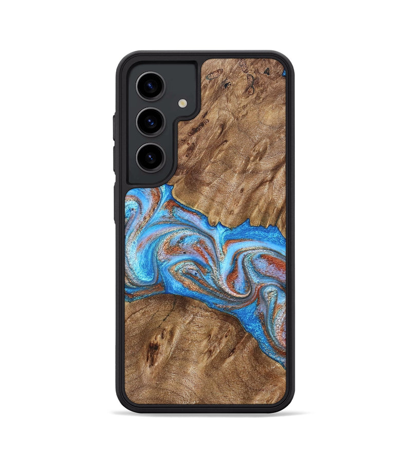 Galaxy S24 Wood Phone Case - Larry (Teal & Gold, 828339)