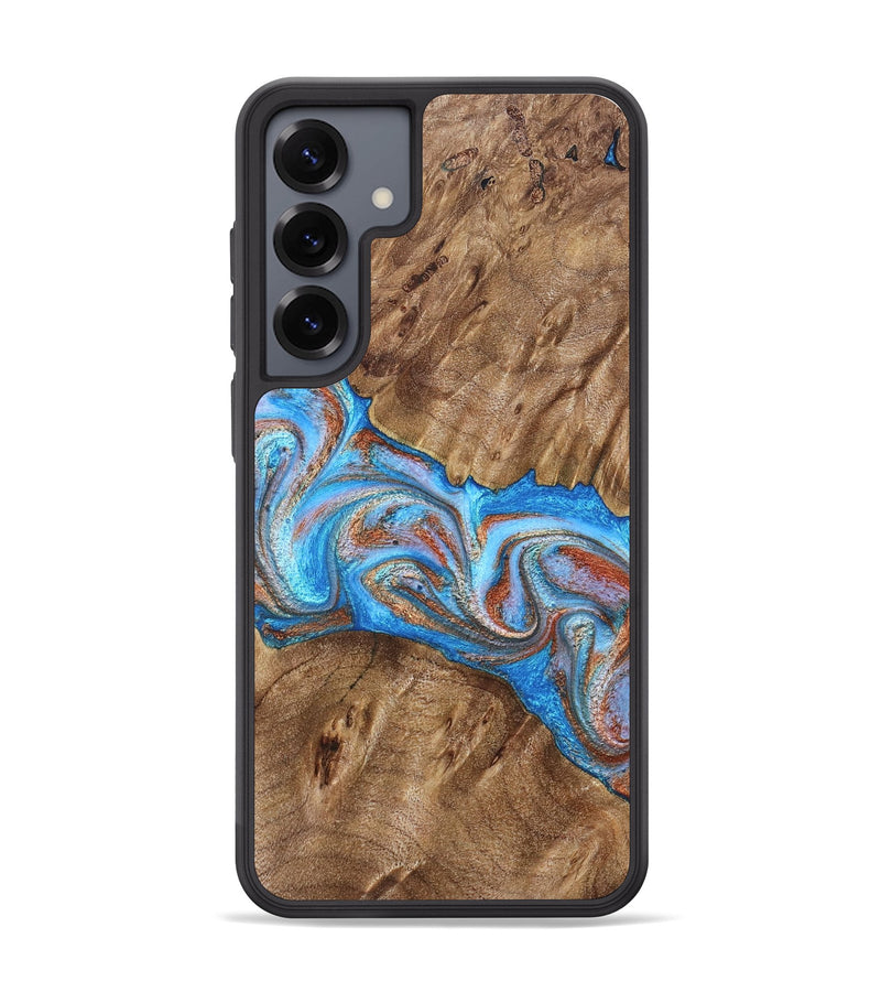 Galaxy S25 Plus Wood Phone Case - Larry (Teal & Gold, 828339)