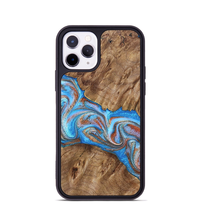 iPhone 11 Pro Wood Phone Case - Larry (Teal & Gold, 828339)
