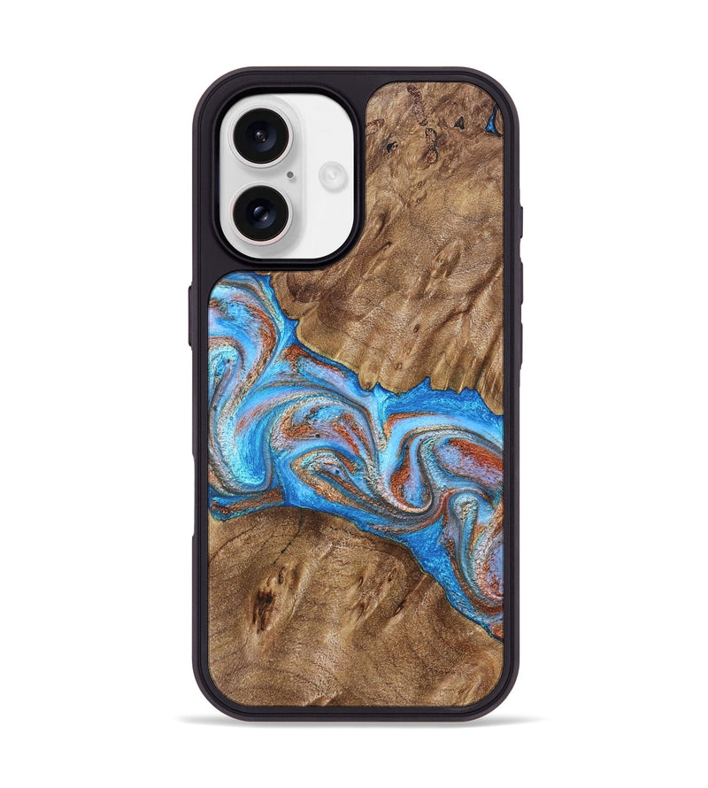 iPhone 17 Wood Phone Case - Larry (Teal & Gold, 828339)