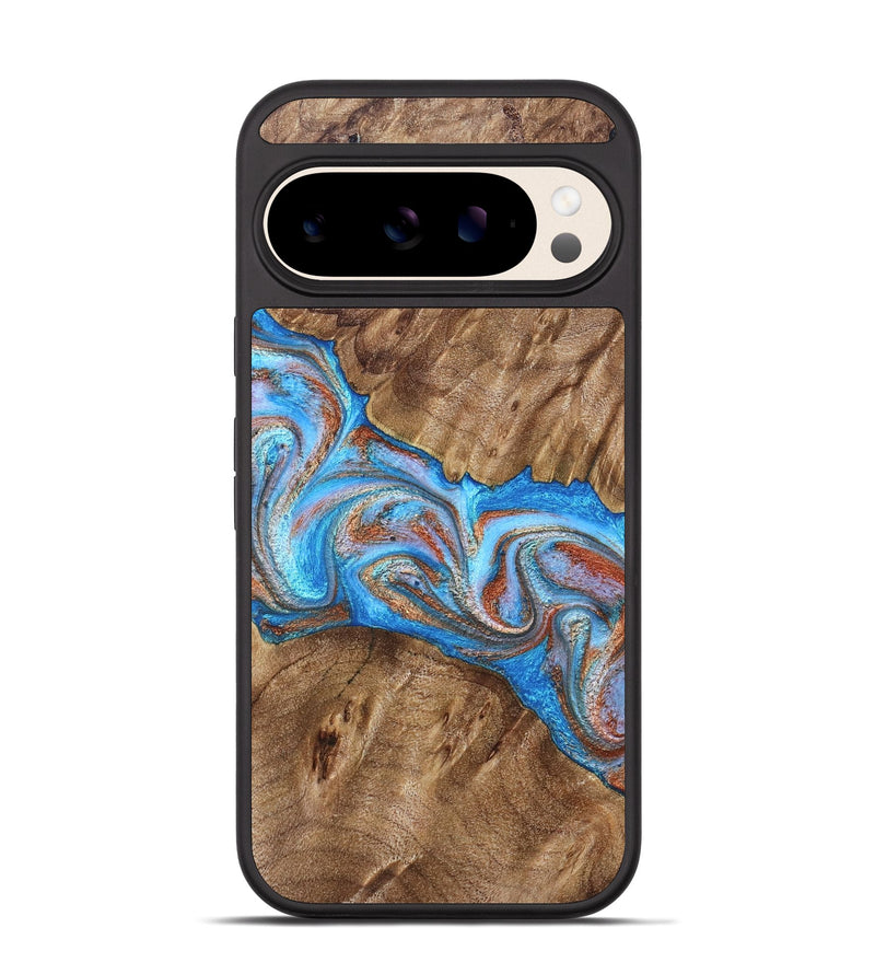 Pixel 10 Wood Phone Case - Larry (Teal & Gold, 828339)