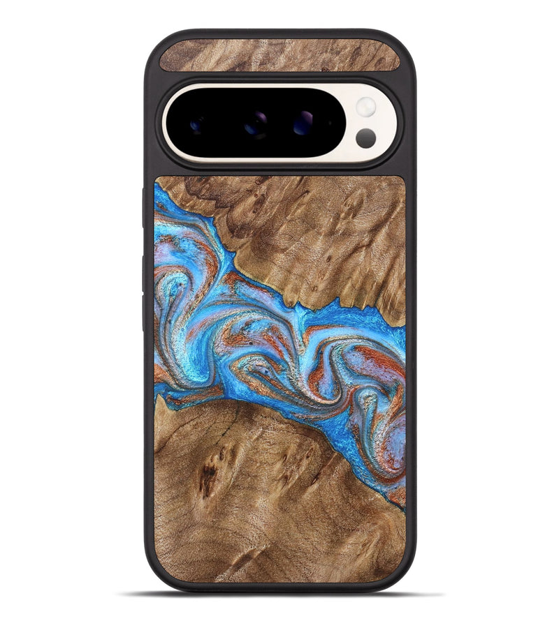 Pixel 9 Pro XL Wood Phone Case - Larry (Teal & Gold, 828339)