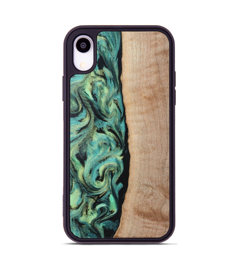 iPhone Xr Wood Phone Case - Tosha (Green, 828343)