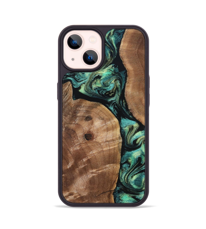 iPhone 14 Wood Phone Case - Denver (Green, 828344)