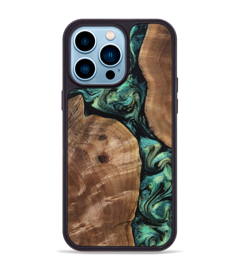 iPhone 14 Pro Max Wood Phone Case - Denver (Green, 828344)