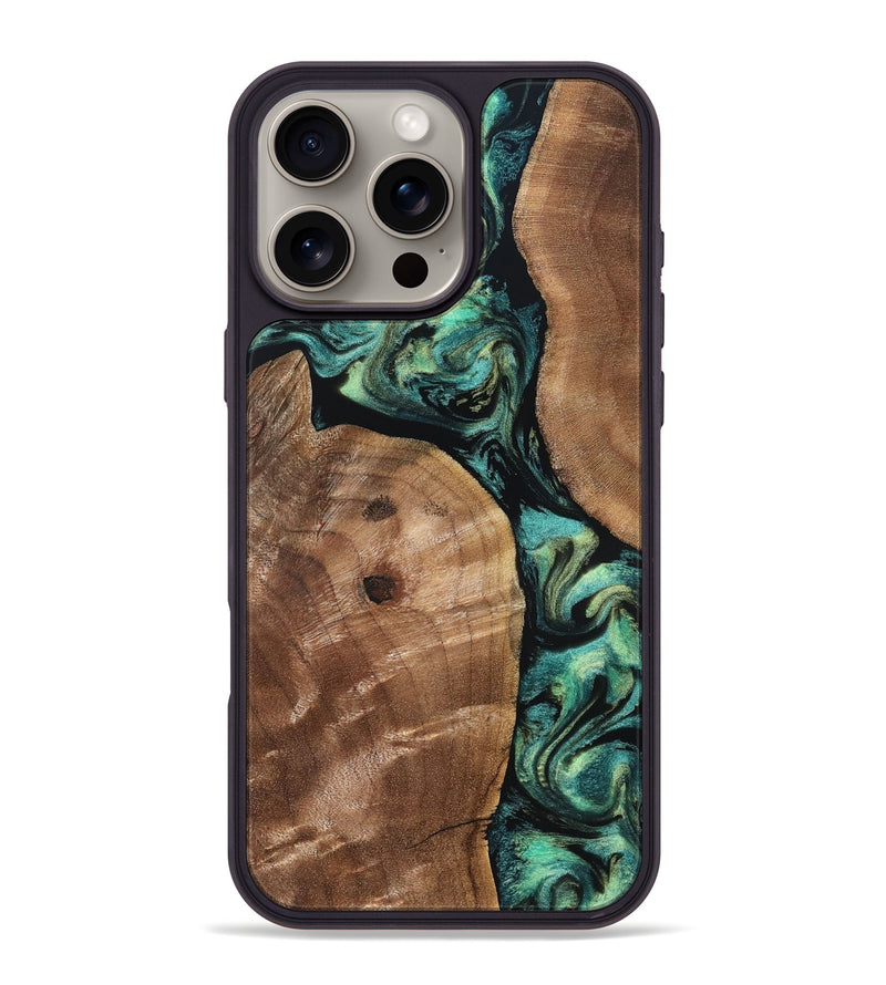 iPhone 16 Pro Max Wood Phone Case - Denver (Green, 828344)