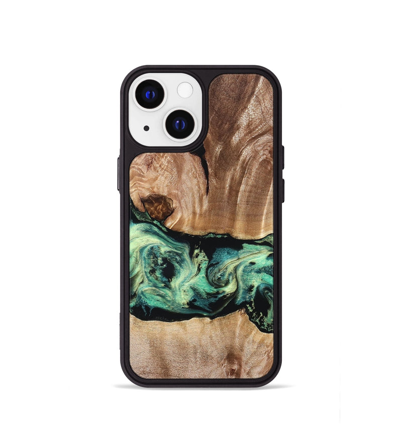 iPhone 13 mini Wood Phone Case - Teri (Green, 828347)