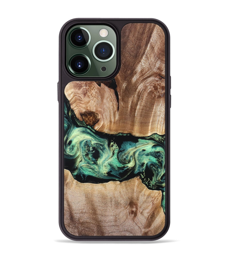 iPhone 13 Pro Max Wood Phone Case - Teri (Green, 828347)