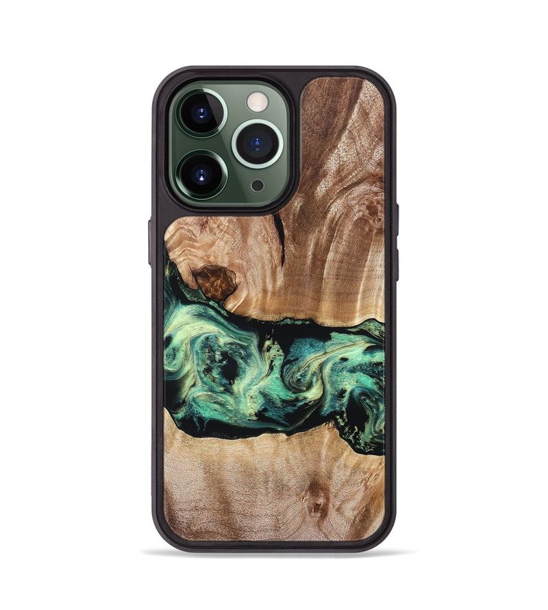 iPhone 13 Pro Wood Phone Case - Teri (Green, 828347)