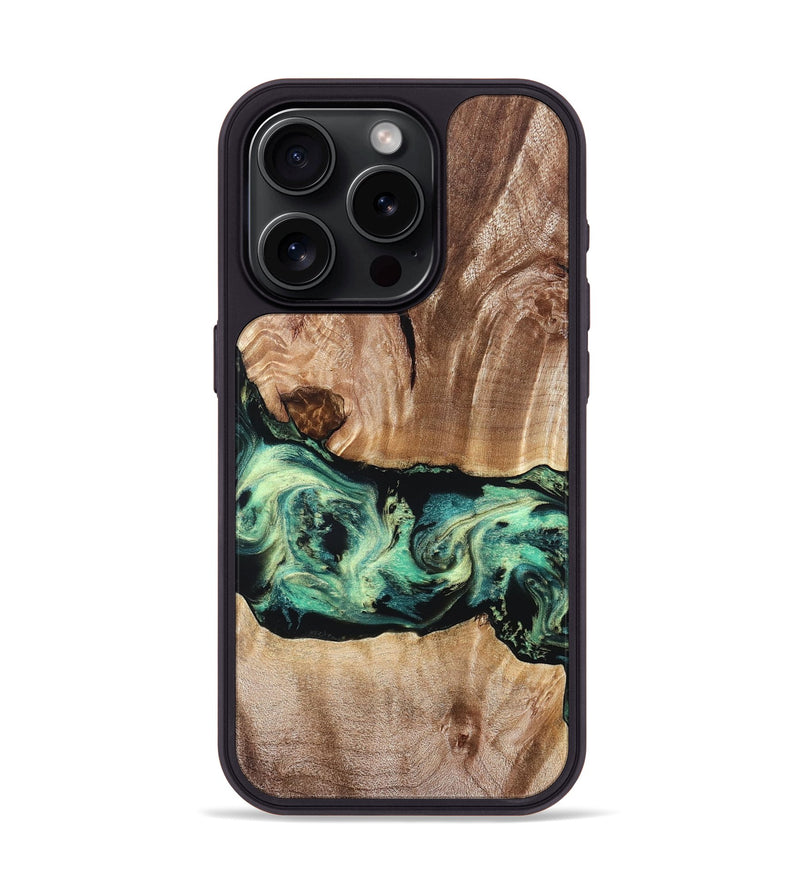 iPhone 15 Pro Wood Phone Case - Teri (Green, 828347)