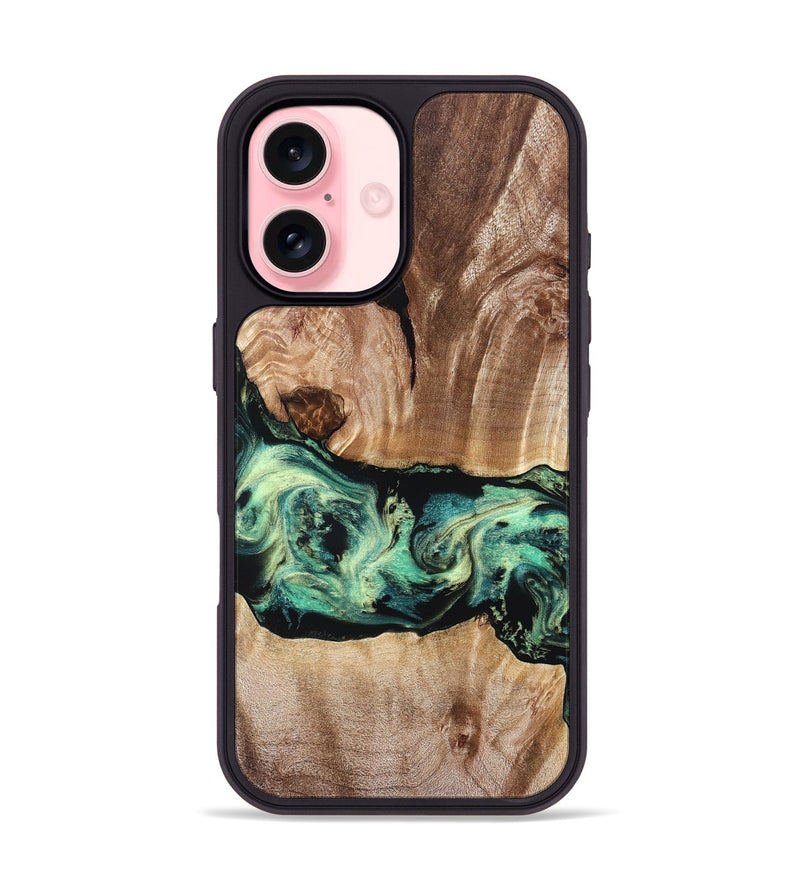 iPhone 16 Wood Phone Case - Teri (Green, 828347)