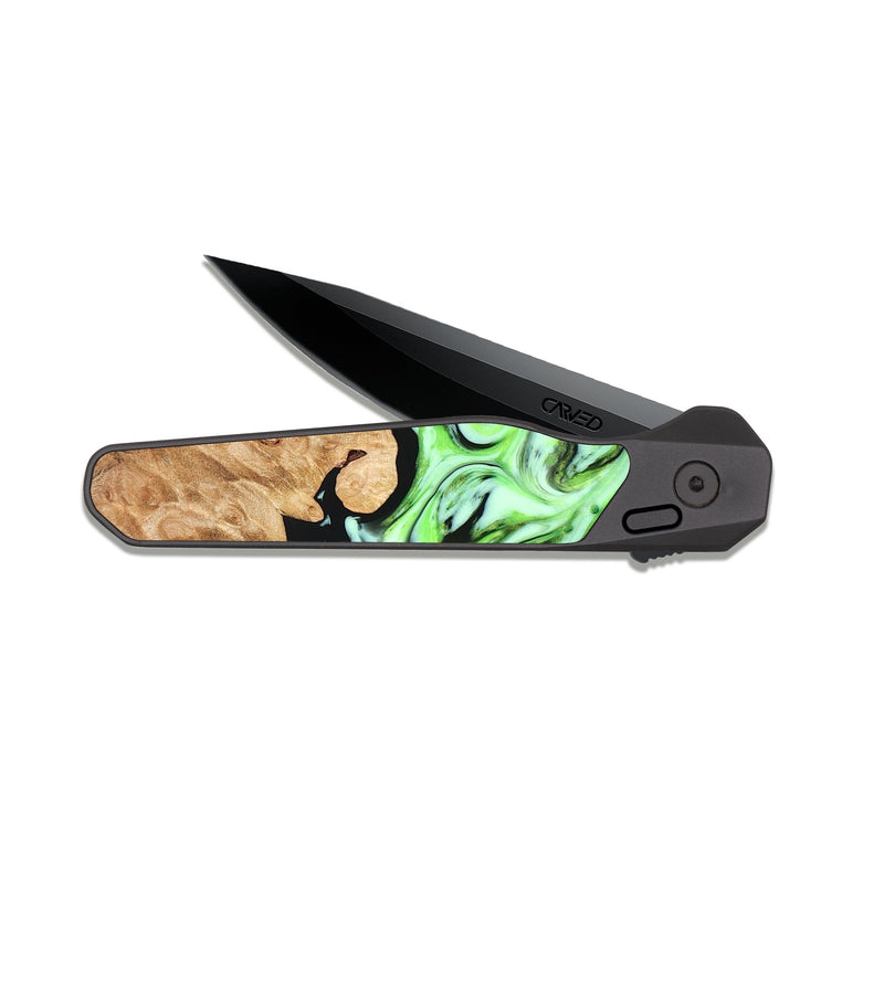 EDC Dark Slate Wood Pocket Knife - Stephen (Green, 828349)