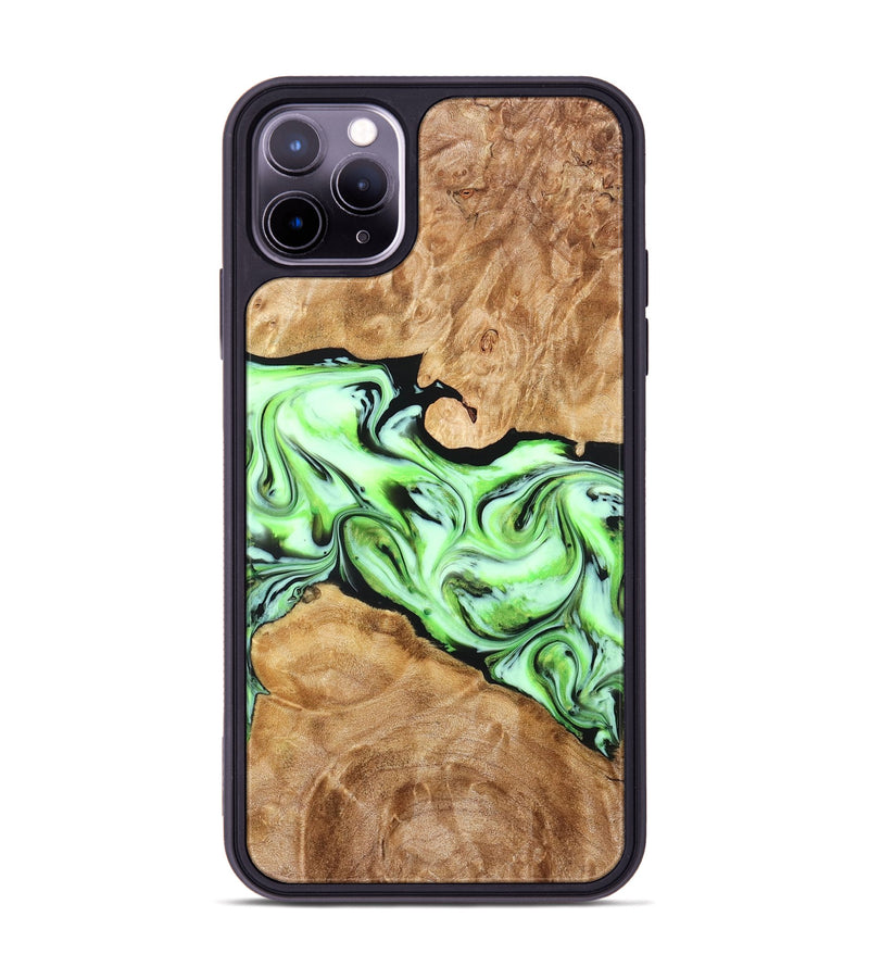 iPhone 11 Pro Max Wood Phone Case - Stephen (Green, 828349)