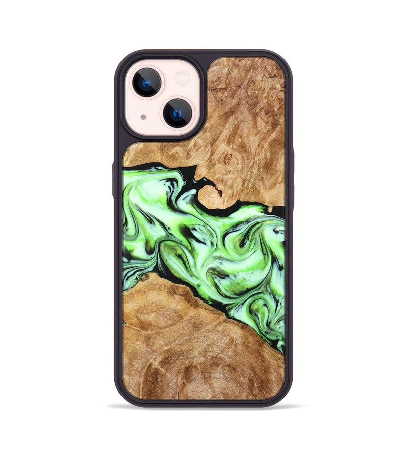 iPhone 14 Wood Phone Case - Stephen (Green, 828349)