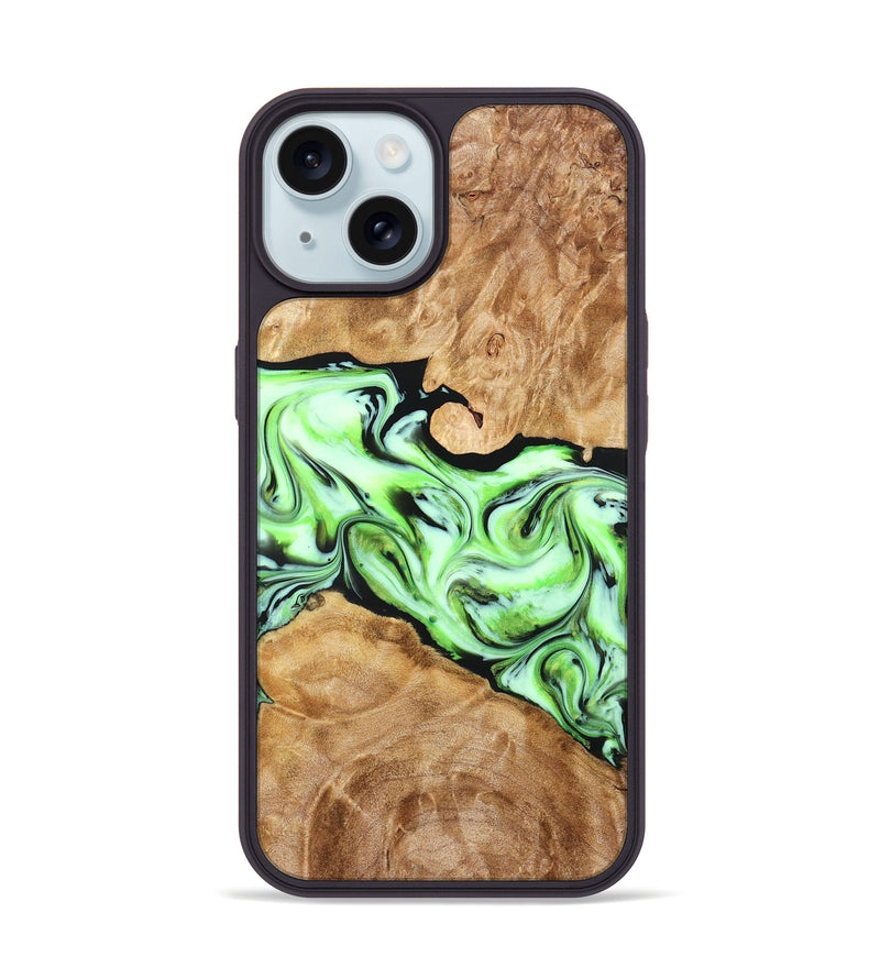 iPhone 15 Wood Phone Case - Stephen (Green, 828349)