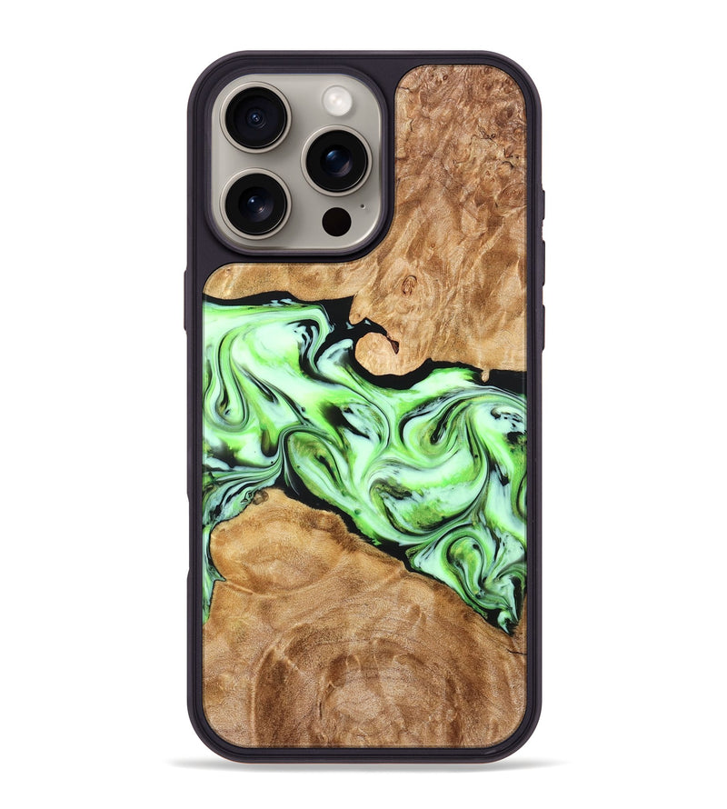 iPhone 16 Pro Max Wood Phone Case - Stephen (Green, 828349)