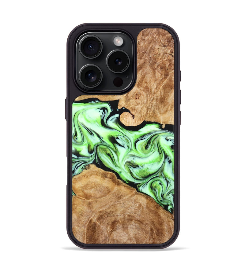 iPhone 16 Pro Wood Phone Case - Stephen (Green, 828349)