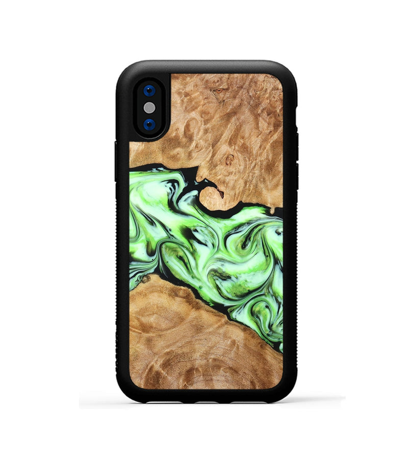 iPhone Xs Wood Phone Case - Stephen (Green, 828349)