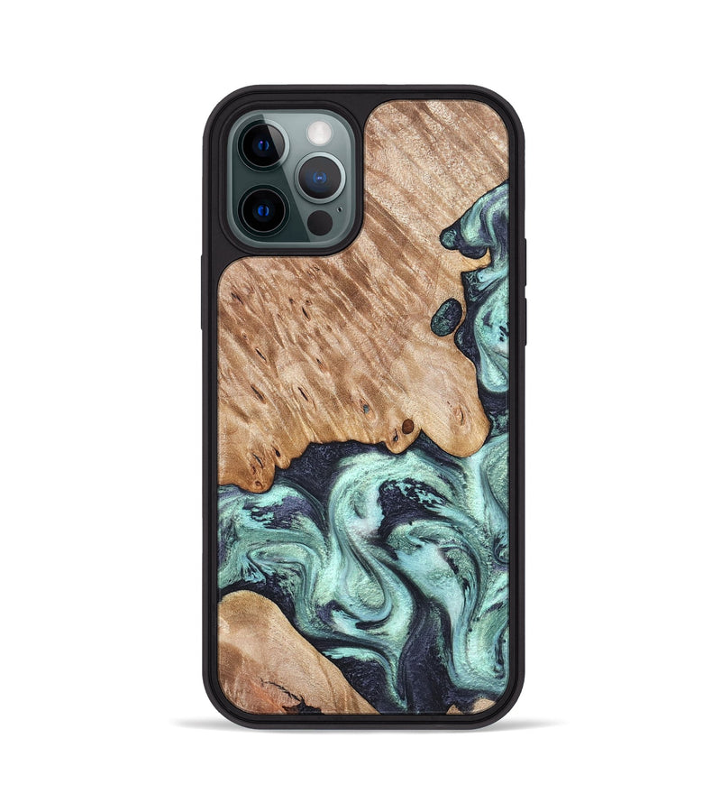 iPhone 12 Pro Wood Phone Case - Isa (Green, 828350)