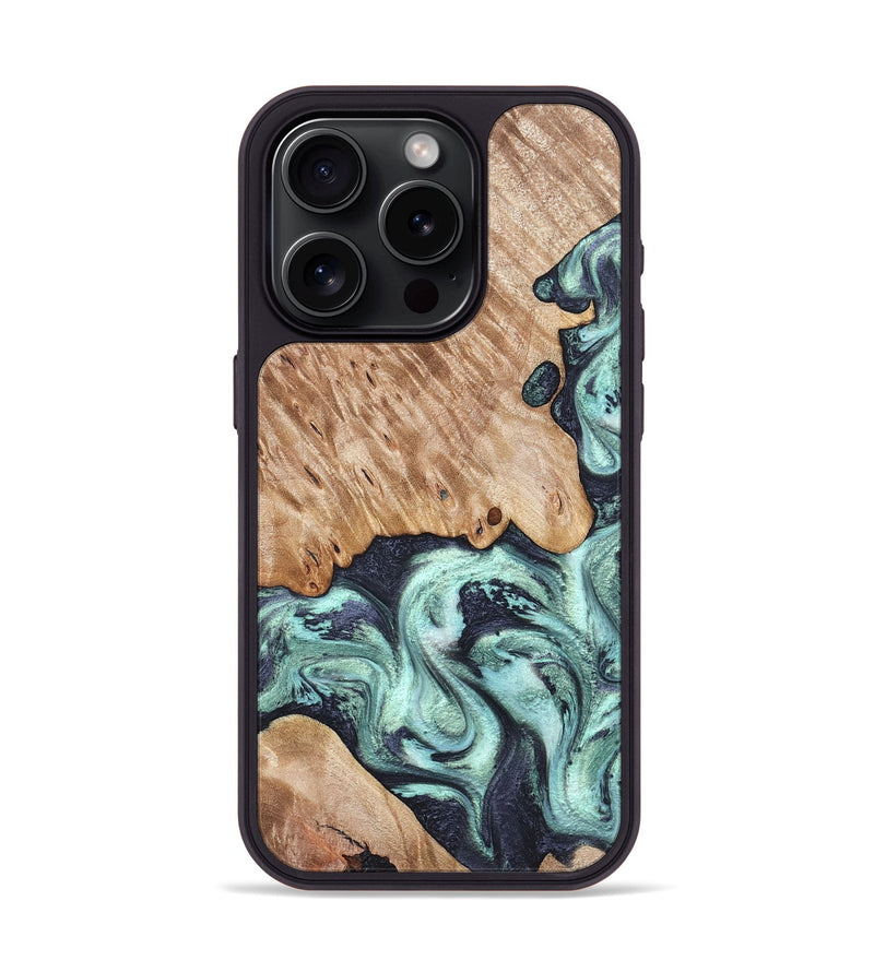 iPhone 15 Pro Wood Phone Case - Isa (Green, 828350)