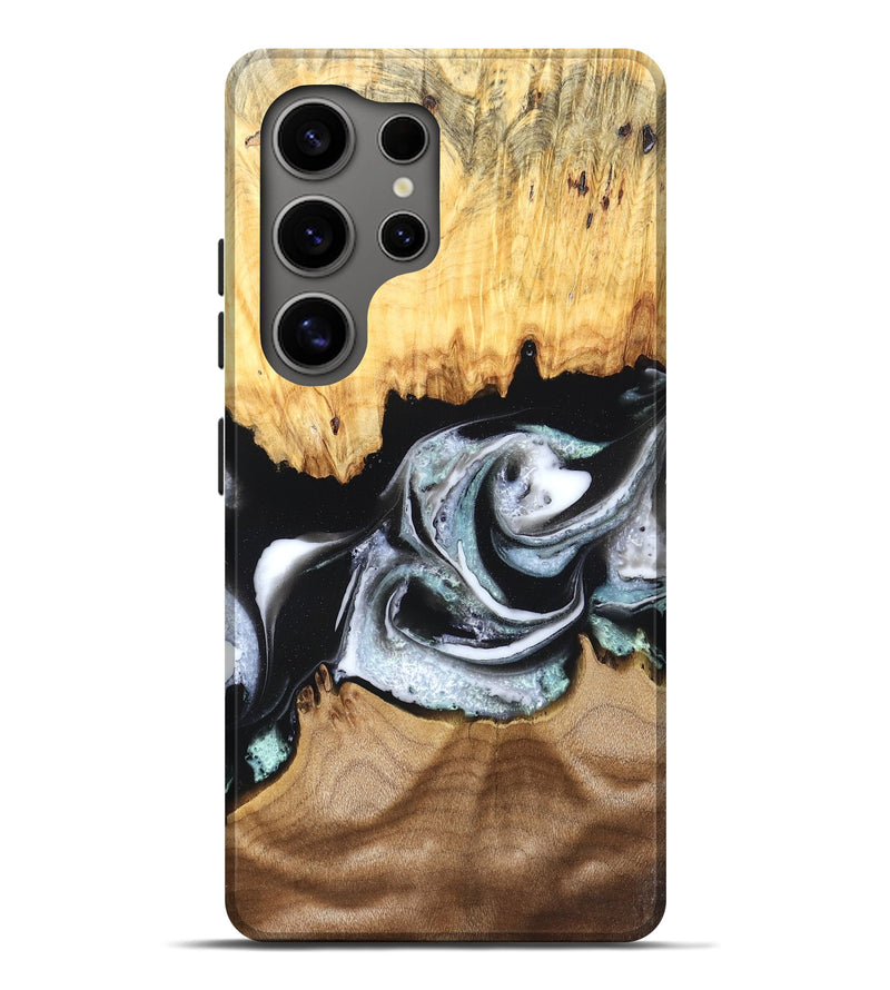 Galaxy S25 Ultra Wood Live Edge Phone Case - Damon (Black & White, 828517)