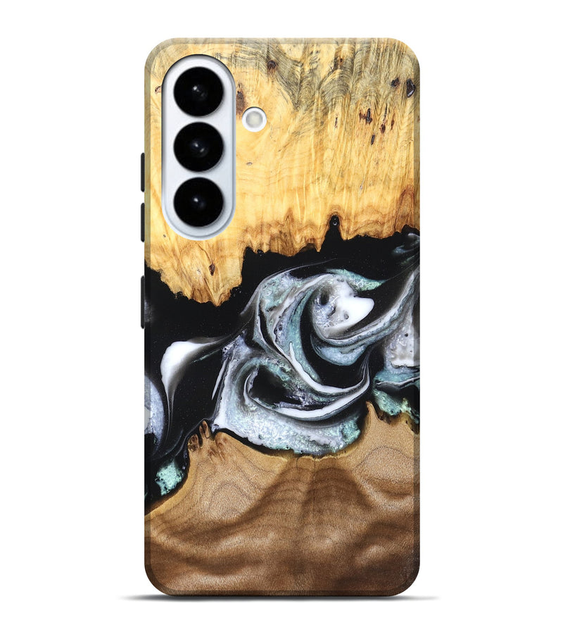 Galaxy S26 Plus Wood Live Edge Phone Case - Damon (Black & White, 828517)