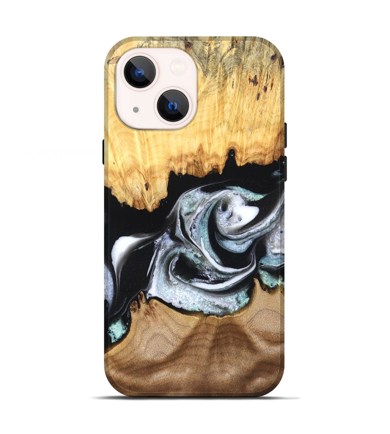iPhone 13 Wood Live Edge Phone Case - Damon (Black & White, 828517)