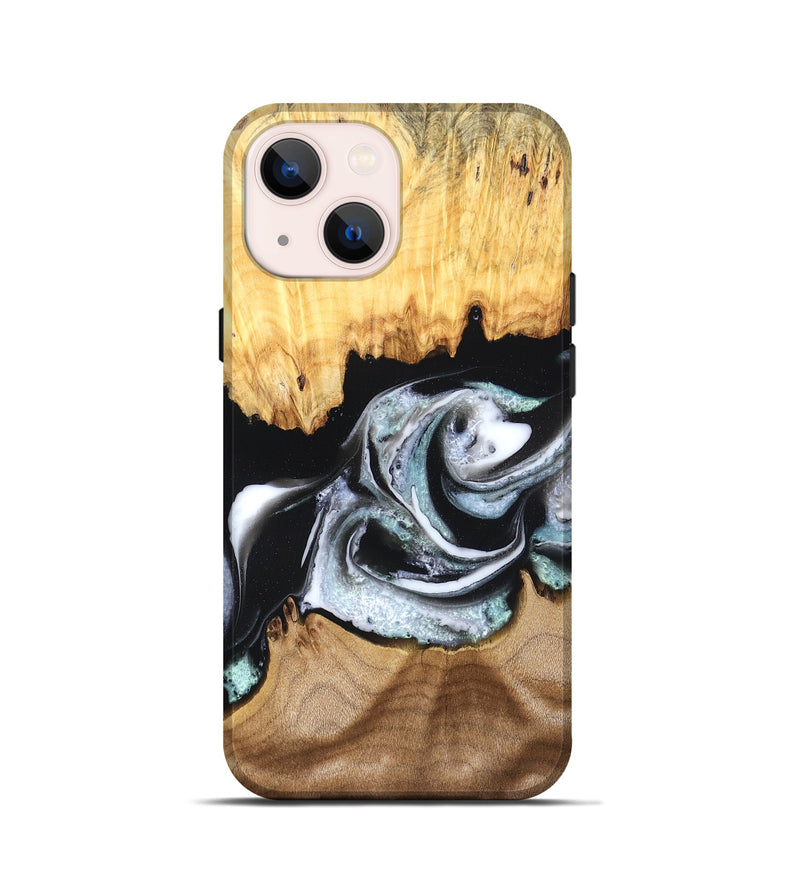 iPhone 13 mini Wood Live Edge Phone Case - Damon (Black & White, 828517)