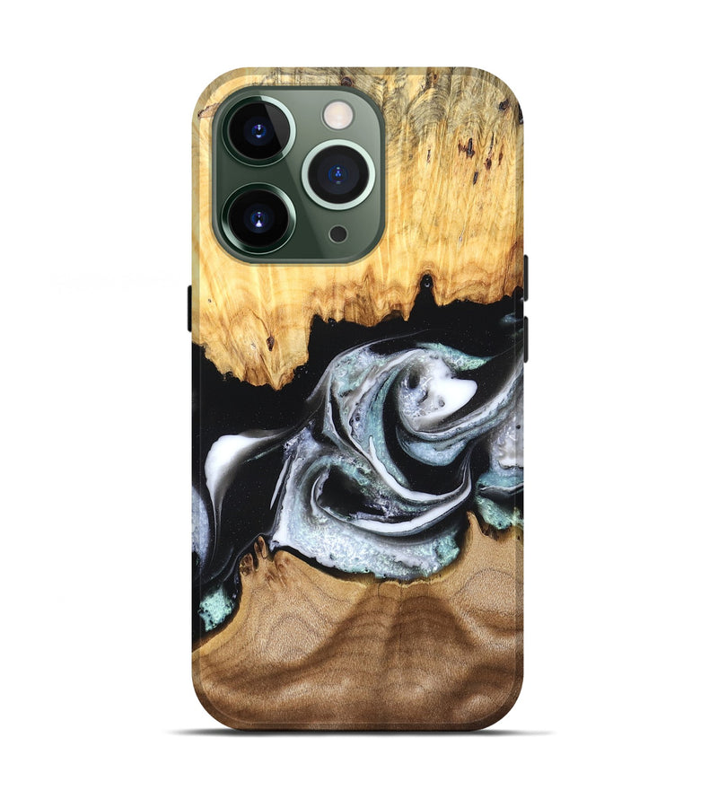 iPhone 13 Pro Wood Live Edge Phone Case - Damon (Black & White, 828517)