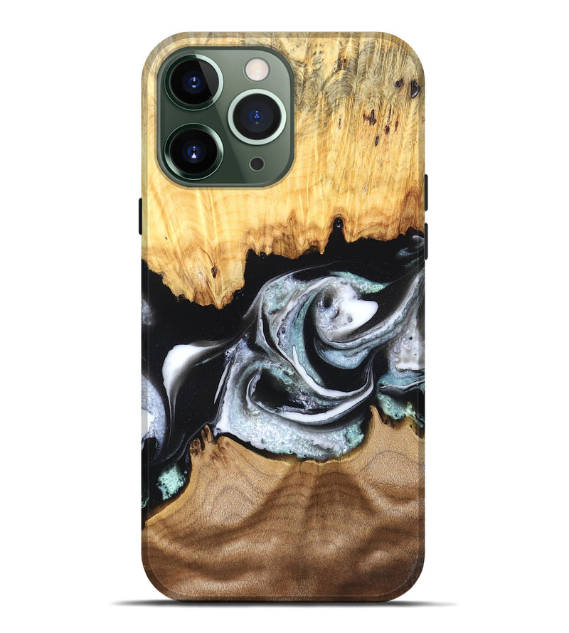 iPhone 13 Pro Max Wood Live Edge Phone Case - Damon (Black & White, 828517)