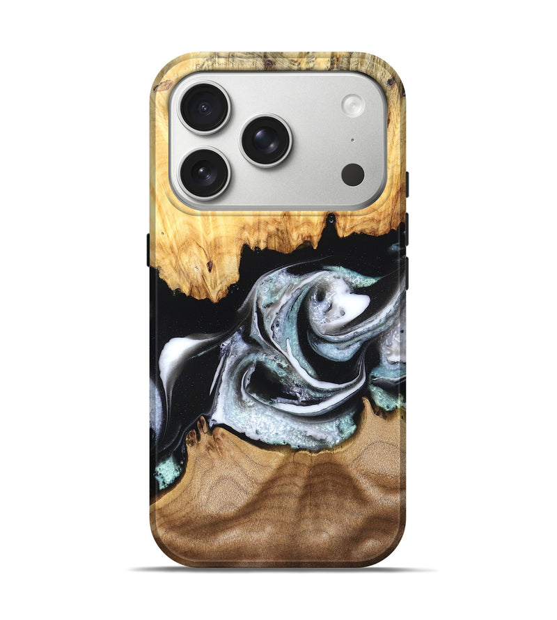 iPhone 17 Pro Wood Live Edge Phone Case - Damon (Black & White, 828517)