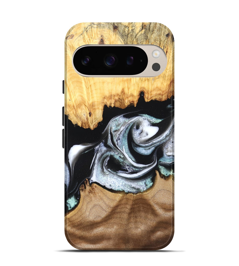 Pixel 9 Wood Live Edge Phone Case - Damon (Black & White, 828517)