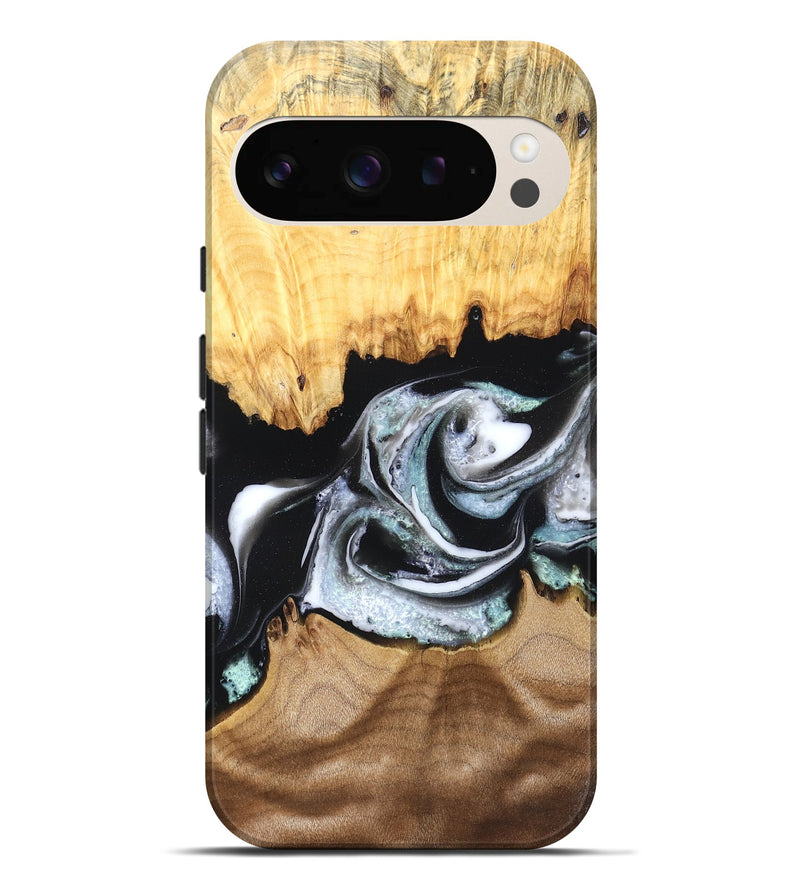 Pixel 9 Pro XL Wood Live Edge Phone Case - Damon (Black & White, 828517)
