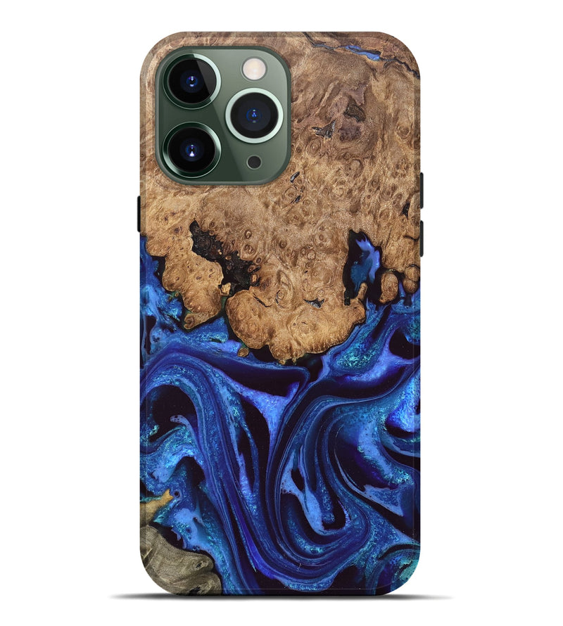 iPhone 13 Pro Max Wood Live Edge Phone Case - Cicero (Blue, 828522)