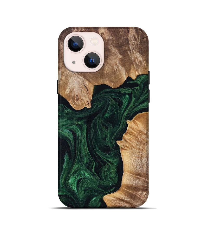 iPhone 13 mini Wood Live Edge Phone Case - Kala (Green, 828524)