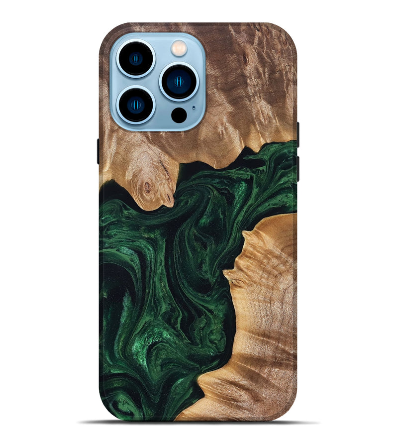 iPhone 14 Pro Max Wood Live Edge Phone Case - Kala (Green, 828524)