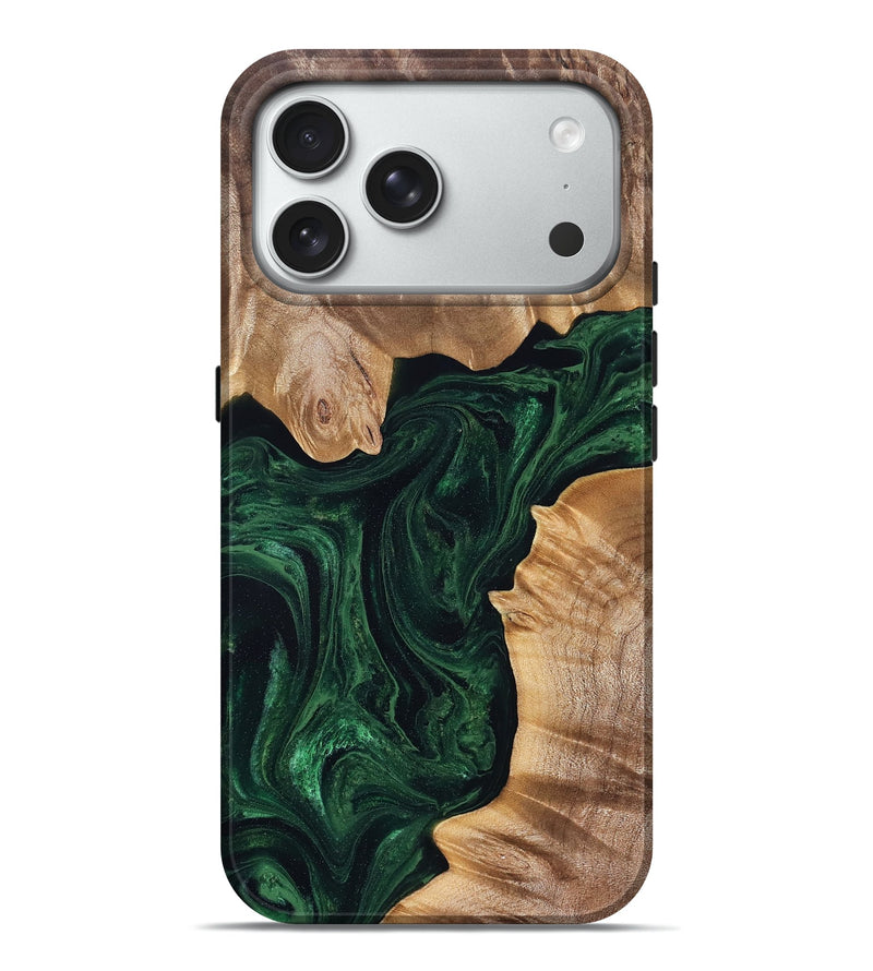 iPhone 18 Pro Max Wood Live Edge Phone Case - Kala (Green, 828524)