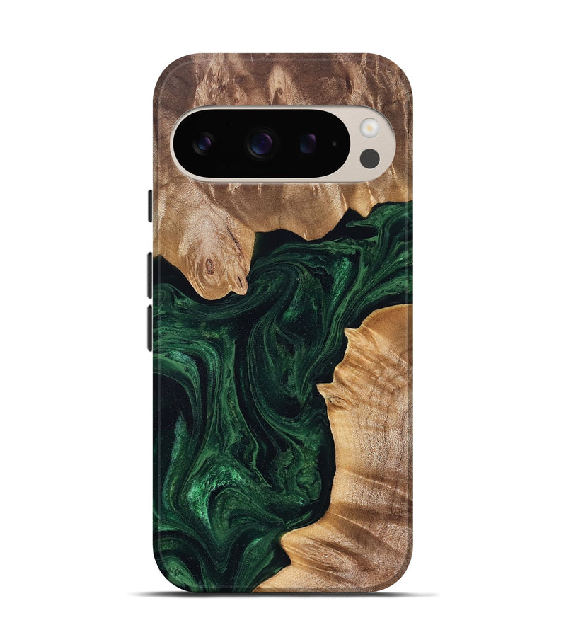 Pixel 9 Wood Live Edge Phone Case - Kala (Green, 828524)